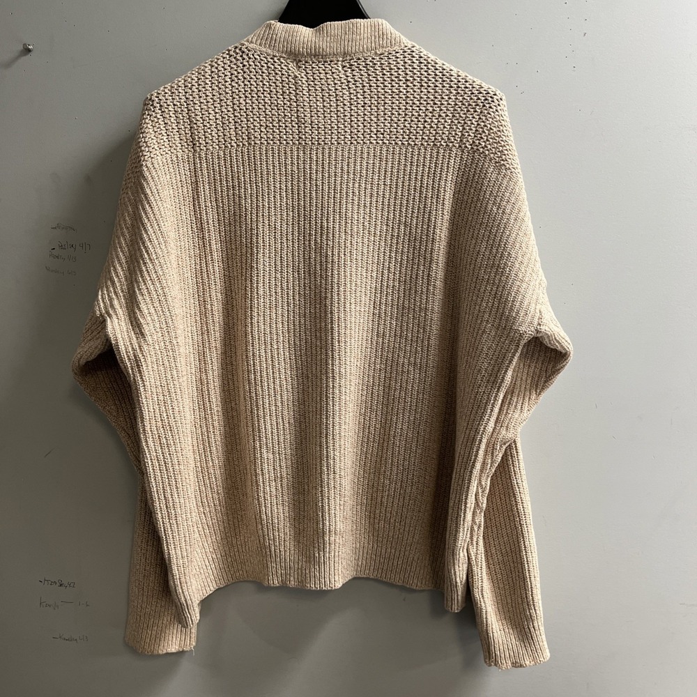 Vintage Eddie Bauer Sweater Beige 1/4 Button Pullover Fisherman Heritage Preppy - Picture 7 of 12